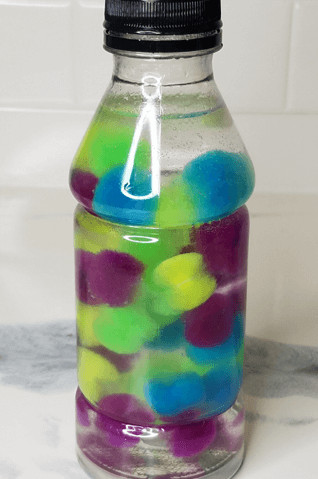 Sensory Bottle Pom Poms