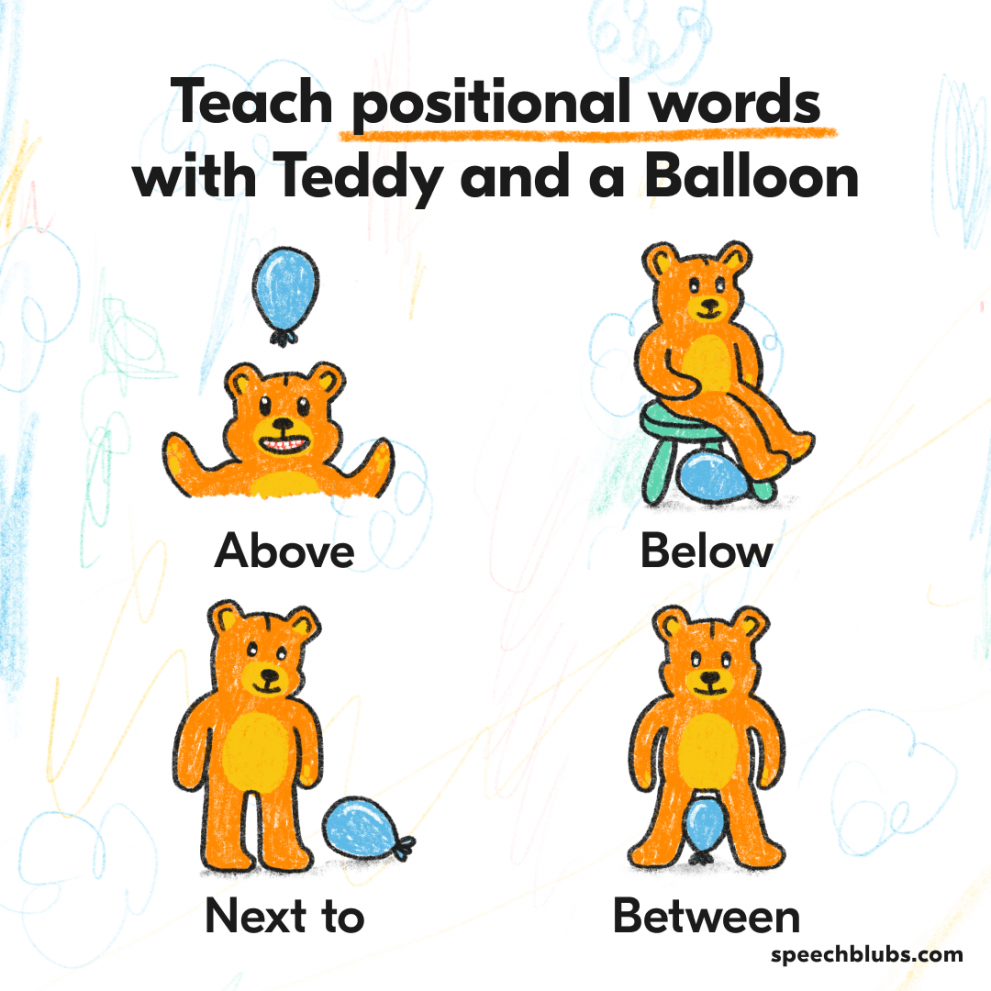 Teach positional words with Teddy Bear